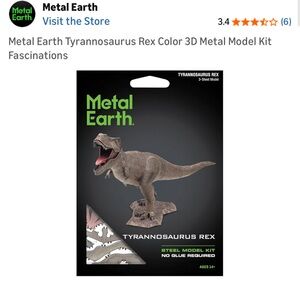 Tyrannosaurus Rex 3D Metal Model Kit - Brown